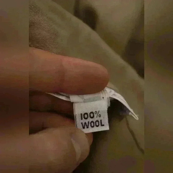 1980s BERGDORF GOODMAN Beige Tan Wool Mechanic Jumpsuit 12US  USA - Picture 8 of 8